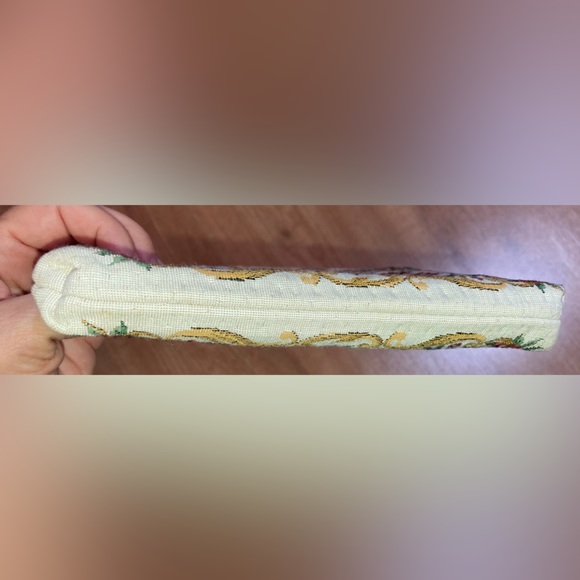 VINTAGE WAHLBORG FLORAL TAPESTRY PURSE GOLD GILT FRAME WITH CHAIN - Picture 16 of 16